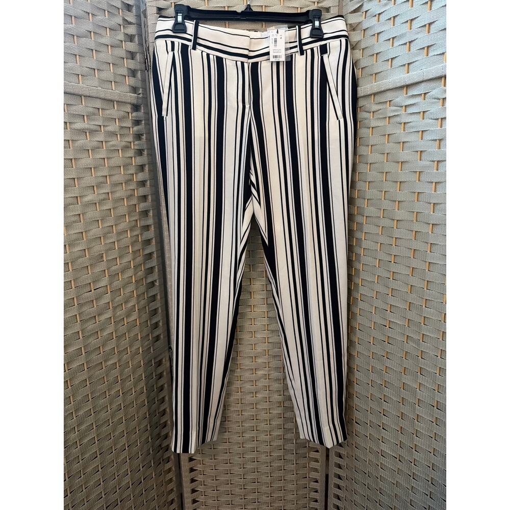 The Limited Tapered Stripe Trousers Black White 4 NWT Slim Leg Silhouette